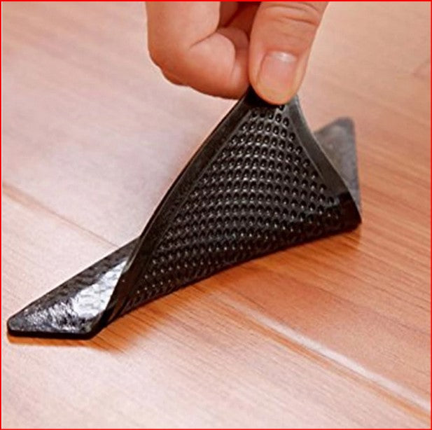 4pcs Rug Carpet Grippers Triangle Rubber Mat Sticker Corners Pads
