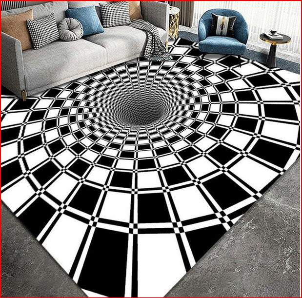 3D Vortex Illusion Non-slip Living Room Carpet Mat Modern Home Decor
