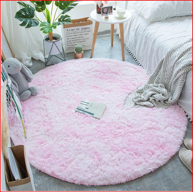 Soft Fluffy Thick Plush Round Carpet Mat Living Room Home Decoration