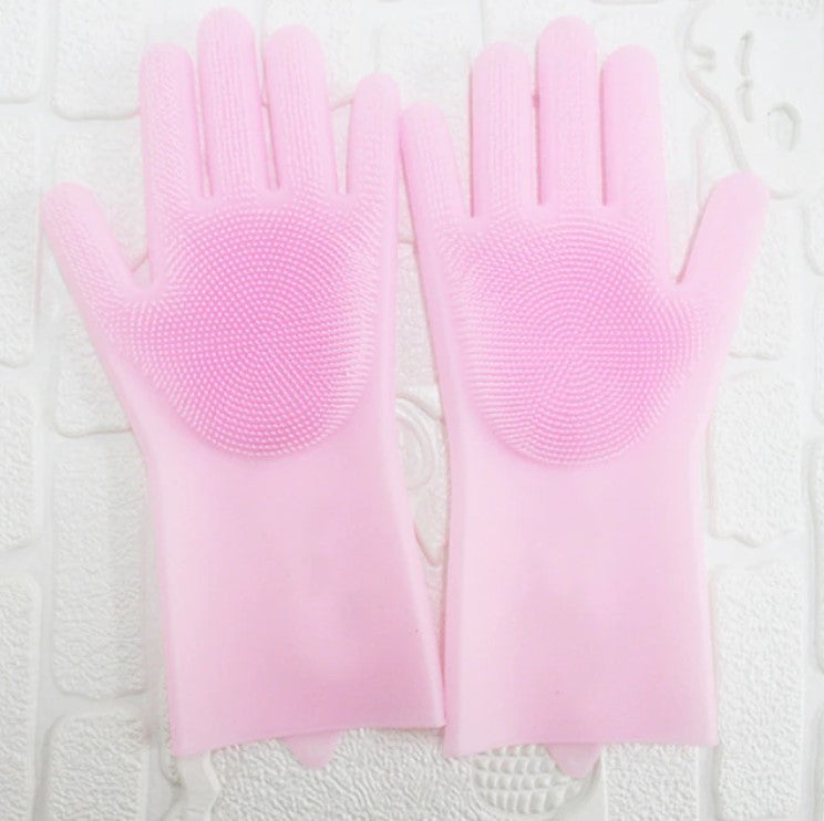 2pcs Silicone Gloves Household Kitchen Cleaning Multi-functional Glove