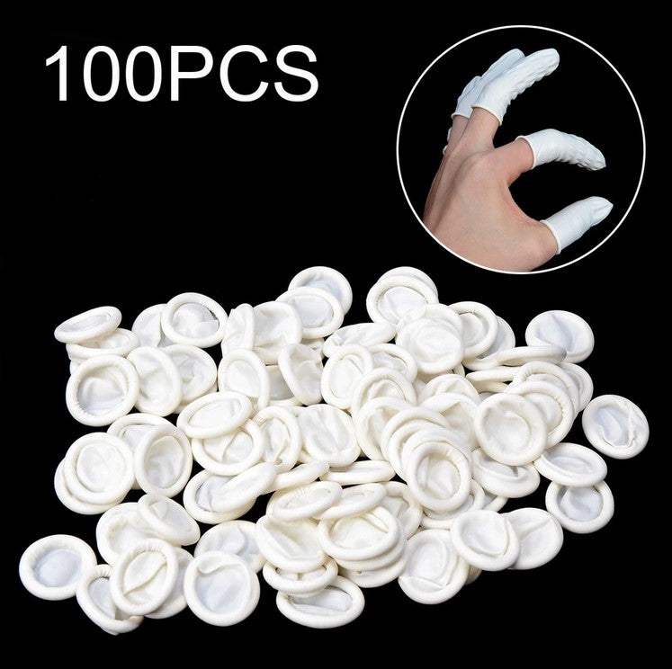 100PCS Durable Natural Latex Anti-Static Finger Multi-functional Glove