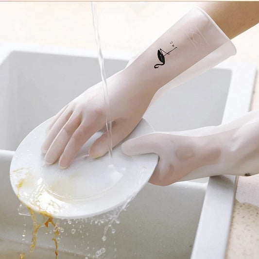 2PCS Rubber Gloves Cooking Cleaning Dishwashing Multi-functional Glove