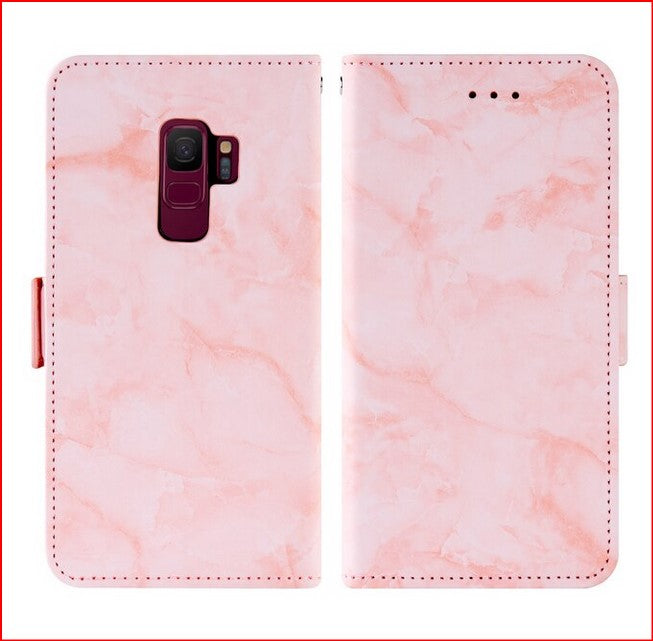 Flip Wallet Marble Pattern Pink Cover Case for Google Pixel 4 5 6 Pro