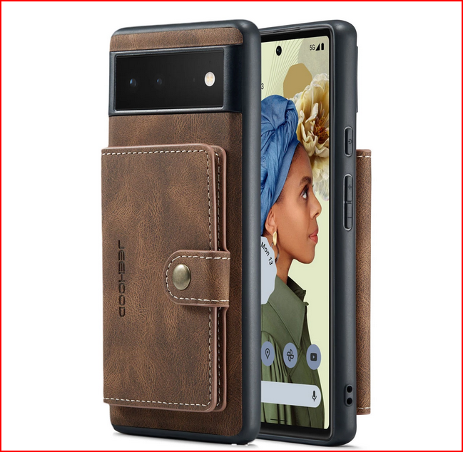 2 in 1 Flip Wallet Bag Magnetic Stand Case for Google Pixel 7 7 6 Pro