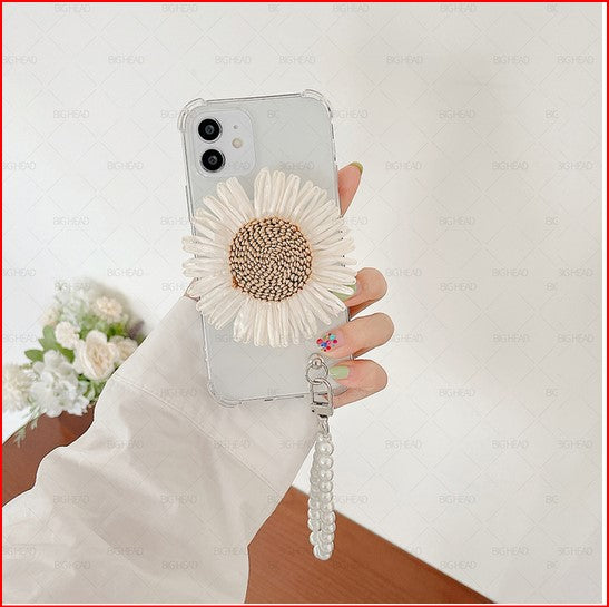 Sunflower Makeup Mirror Clear Cover Case for Google Pixel 7 Pro 6 Pro