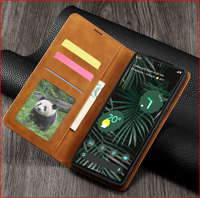 Flip Wallet Strap Kickstand PU Leather Case for Google Pixel 6 6 Pro