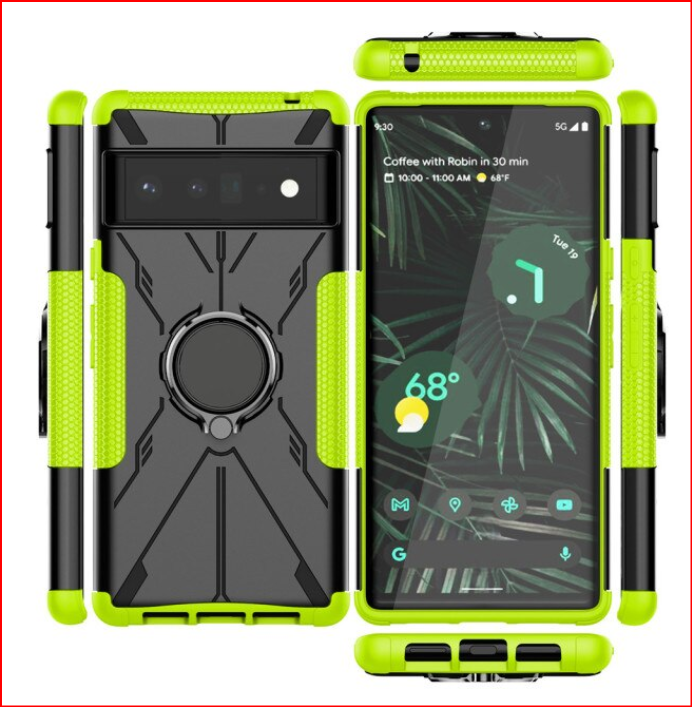 Ring Holder Armor Shock Proof PC + TPU Case for Google Pixel 6 6 Pro