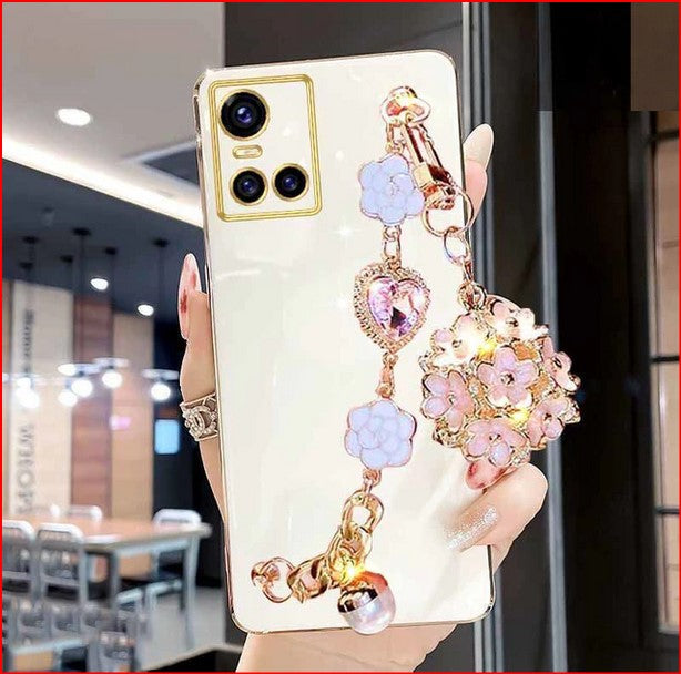 Glitter Flower Bracelet Case For Apple iPhone 14 13 12 11 Pro Max Mini