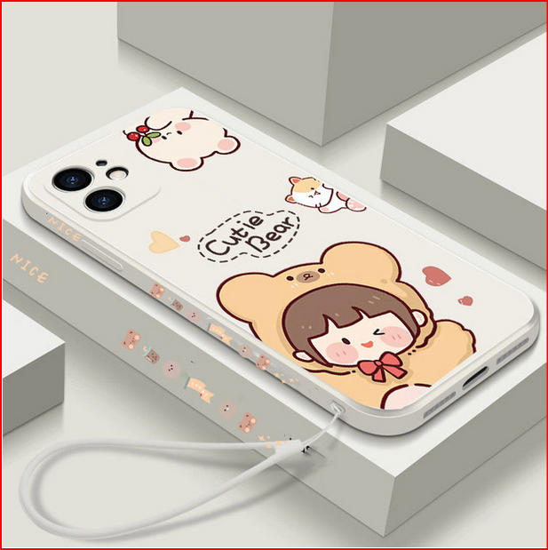 Bear Cute Hand Strap Cover Case for Samsung Galaxy S23 S22 Plus Ultra