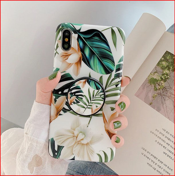 Retro Flower Leaf Holder Cover Case For Apple iPhone 14 13 12 Pro Max