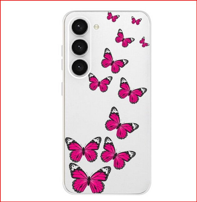 Cartoon Butterfly Flower Cover Case for Samsung Galaxy S23 Plus Ultra