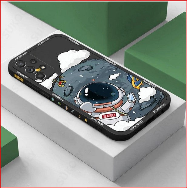 Cartoon Astronaut Space Case Samsung Galaxy S23 S22 S21 S20 Plus Ultra