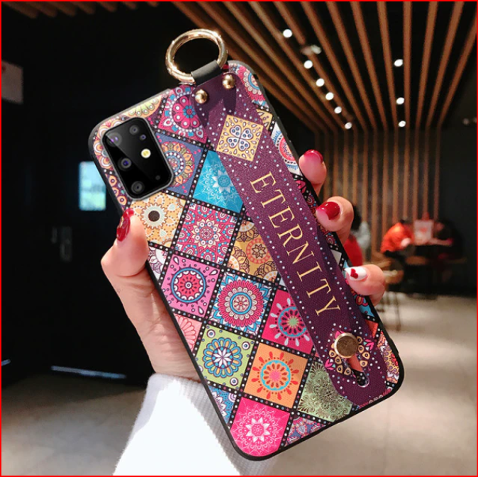 Art Leaf Wrist Strap Cover Case for Samsung Galaxy S22 Plus Ultra Note