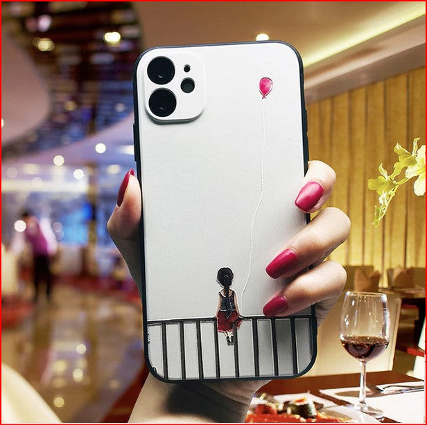 Embossed Girl Simple Cover Case For Apple iPhone 14 12 11 Pro Max plus