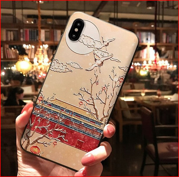 Embossed Rabbit Chinese City Case For Apple iPhone 14 13 12 11 Pro Max