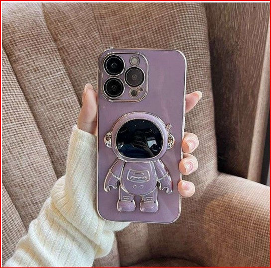 Electroplated Astronaut Stand Case for Apple iPhone 14 13 12 Pro Max