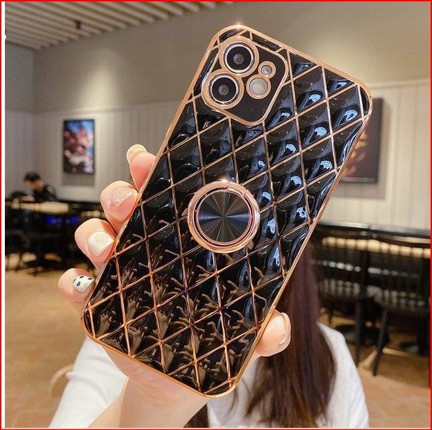 Geometric Ring Holder Case For Apple iPhone 14 13 12 11 Pro Max Mini X