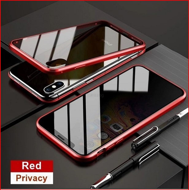Magnetic Tempered Glass Privacy Case for Apple iPhone 14 Plus Pro Max
