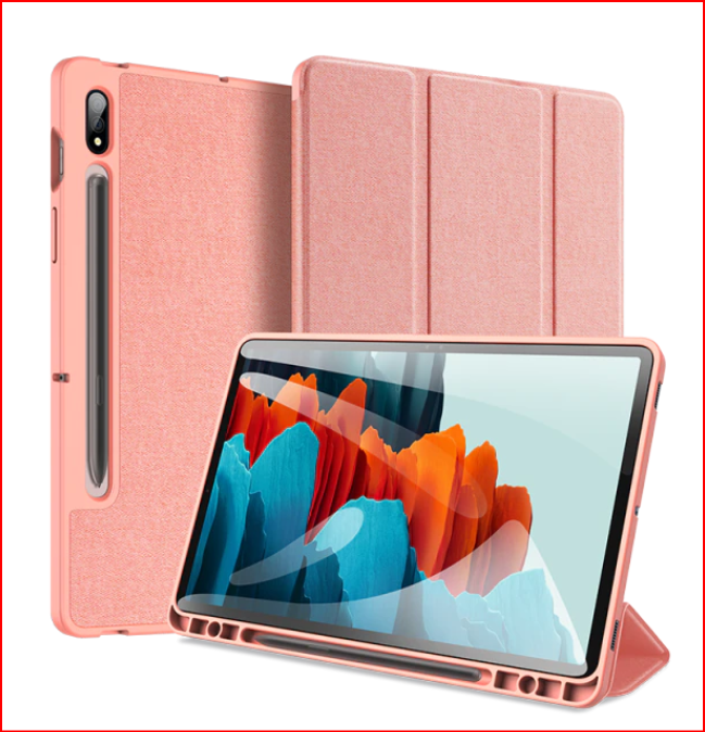 Pen Holder Flip Leather Cover Case for Samsung Galaxy Tab S8 S7 Plus