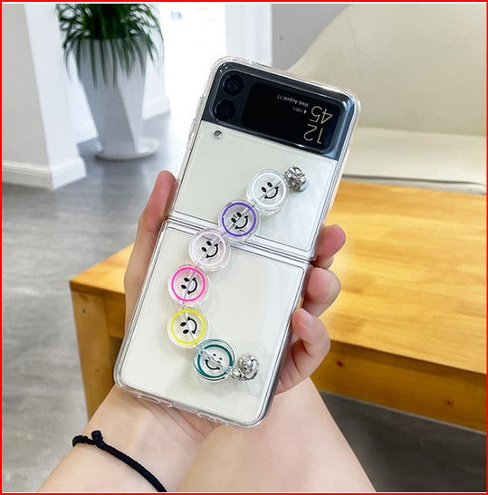 Smiley Bracket Clear Protect Cover Case for Samsung Galaxy Z Flip 4 3