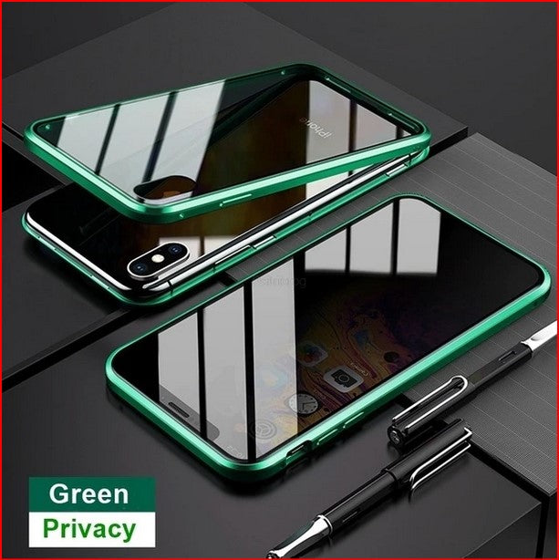 Magnetic Tempered Glass Privacy Case for Apple iPhone 14 Plus Pro Max