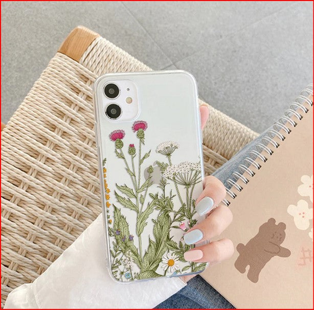 Flower Transparent Floral Cover Case AppleiPhone 14 13 12 Pro Max Mini