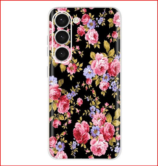 Flower Marble Rose Print Cover Case for Samsung Galaxy S23 Plus Ultra