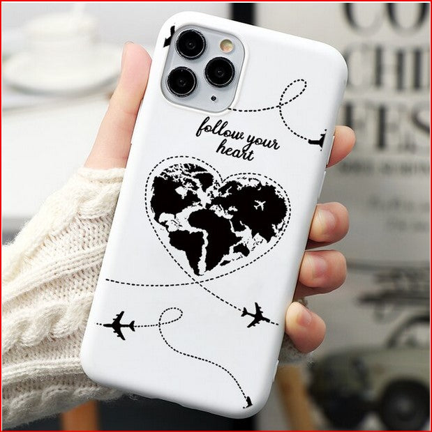 World Plane Love Couple Case For Apple iPhone 14 13 12 11 Pro Max Mini