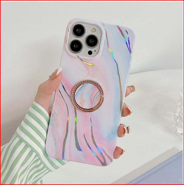 Laser Plating Marble Holder Case For Apple iPhone 14 13 12 11 Pro Max