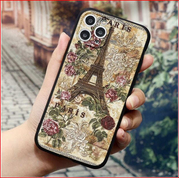 Eiffel Tower Vintage Flower Cover Case Apple iPhone 14 13 12 Pro Max