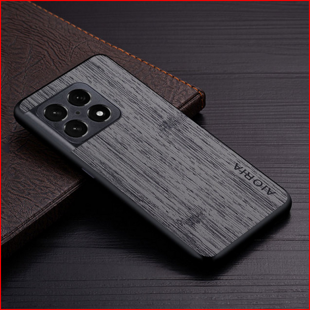 Slim Wood Pattern PU Leather Protective Cover Case for OnePlus 10 Pro