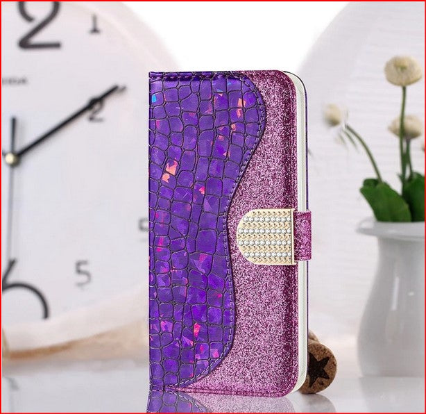 Flip Wallet Glitter Cover Case Samsung Galaxy S23 S22 S21 Plus Ultra