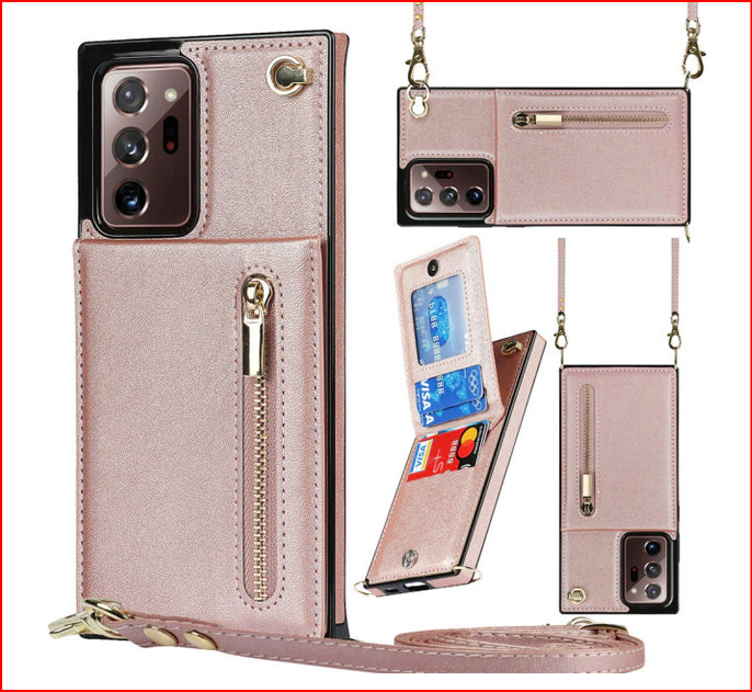 Zipper Lanyard Cover Case for Samsung Galaxy S23 S22 S21 Plus Ultra