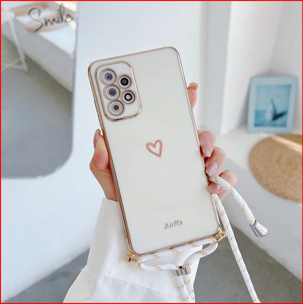 Love Heart Lanyard Cover Case Samsung Galaxy S23 S22 S21 Plus Ultra FE