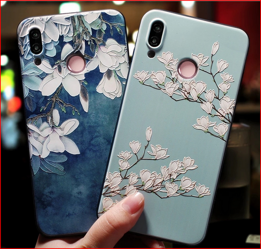 Emboss Flower Lotus Case for Samsung Galaxy S23 S22 S21 S20 Plus Ultra