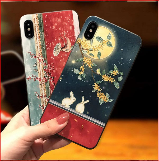 Embossed Rabbit Chinese City Case For Apple iPhone 14 13 12 11 Pro Max