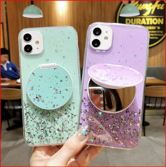Make-up Mirror Glitter Cute Case For Apple iPhone 14 13 12 11 Pro Max