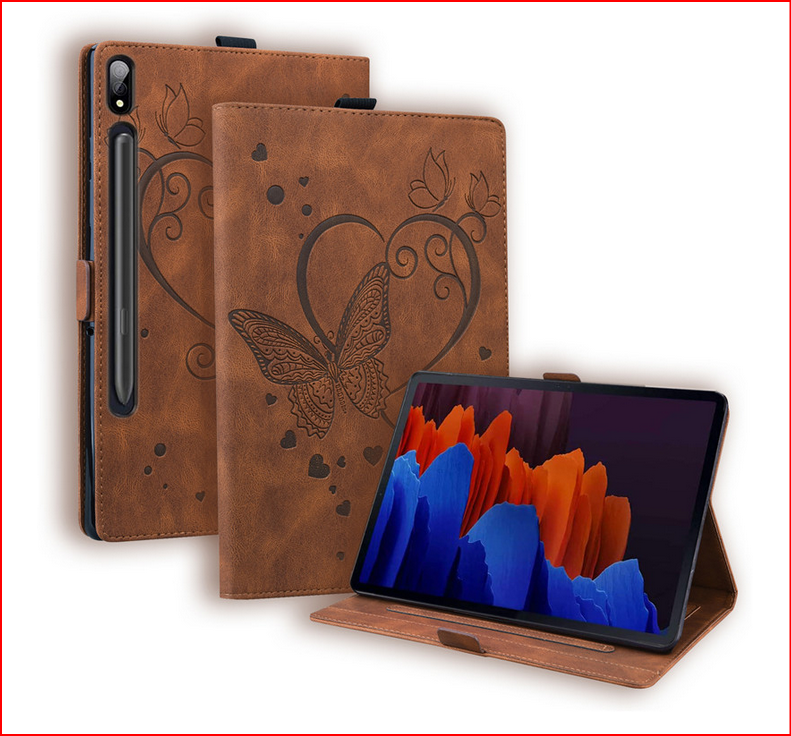 3D Emboss Butterfly Flip Stand Cover Case for Samsung Galaxy Tab S8 S7