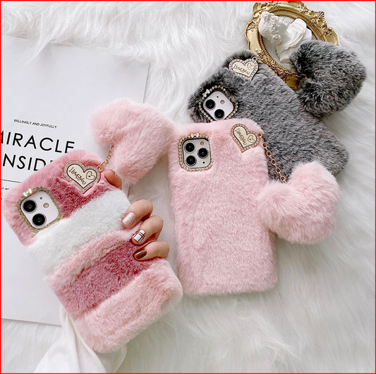 Heart Soft Plush Case for Samsung Galaxy S21 S22 Plus S22 Ultra Note