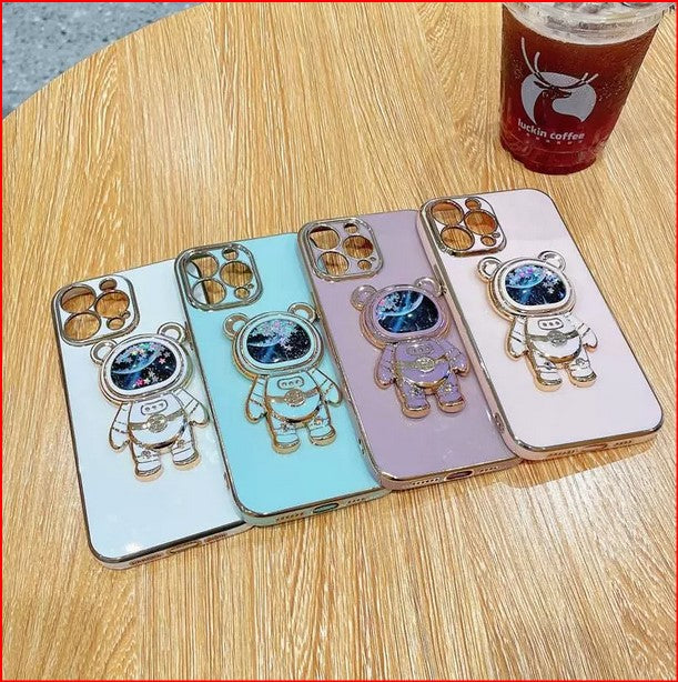Quicksand Space Bear Case for Samsung Galaxy S23 S22 S21 Plus Ultra