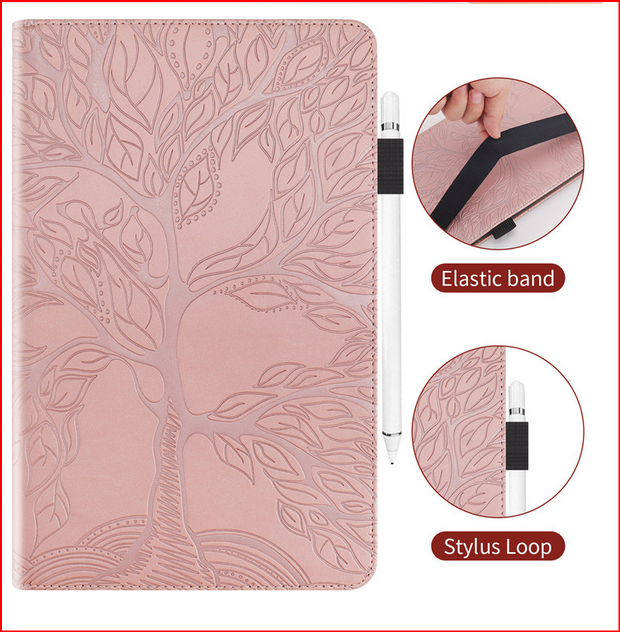 Emboss Tree Flip Wallet Stand Cover Case for Samsung Galaxy Tab S8 S7