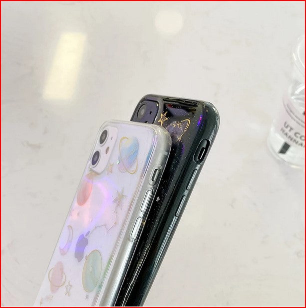 Planet Glitter Clear Cover Case For Apple iPhone 14 13 12 Pro Max Mini