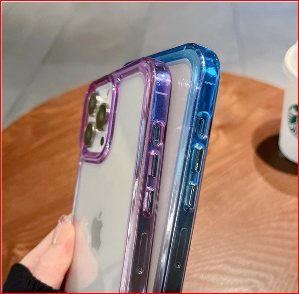 Gradient Rainbow Transparent Case for Apple iPhone 14 13 12 11 Pro Max