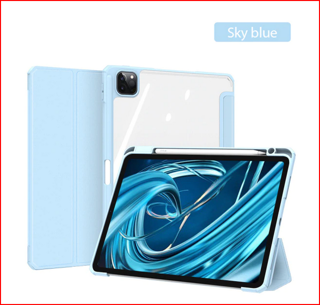 Flip Silicon Transparent Cover Case for Apple iPad Mini Pro iPad Air