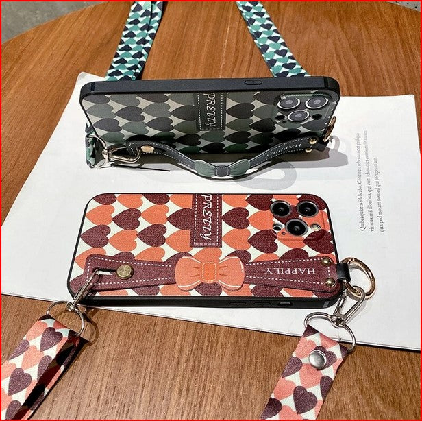Strap lanyard Heart Case for Samsung Galaxy S22 S21 Plus Ultra S9 S10