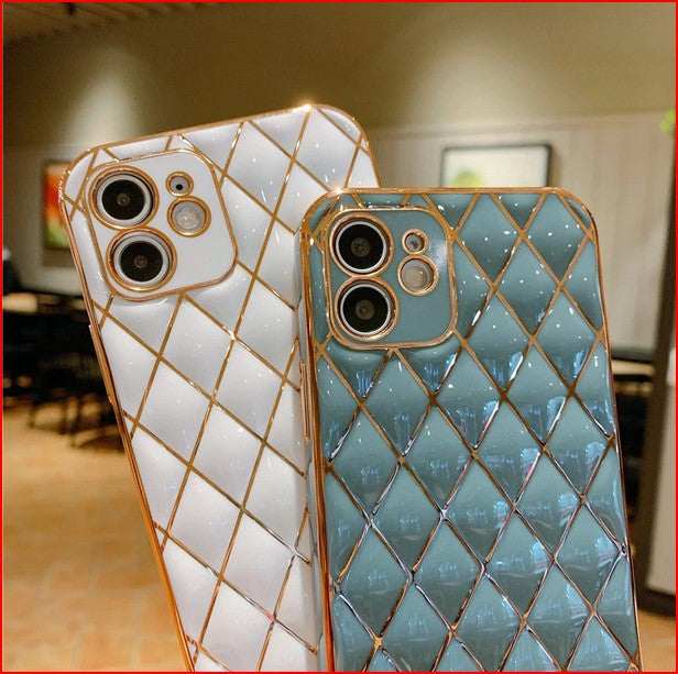 Luxury Plating Geometric Case for Apple iPhone 14 13 12 Pro Max Mini
