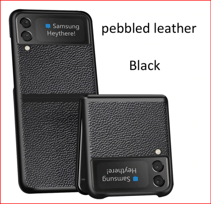 Pebbled PU Leather Protective Cover Case for Samsung Galaxy Z Flip 3 4