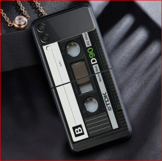 Retro Cassette Vintage Silicone Cover Case for Samsung Galaxy Z Flip 3