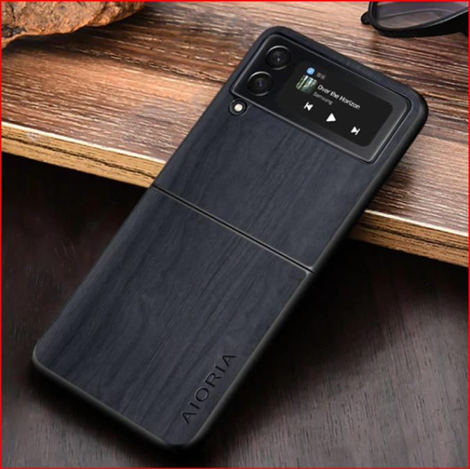 Wood Pattern Leather Protective Cover Case for Samsung Galaxy Z Flip 3