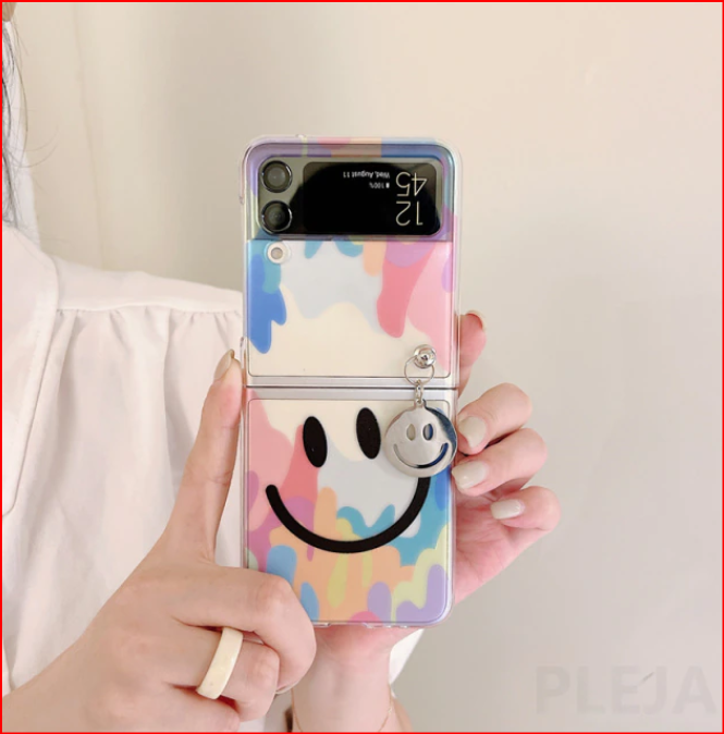Watercolor Smile Clear Silicone Cover Case for Samsung Galaxy Z Flip 3